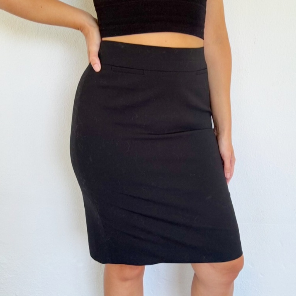Banana Republic black classic wool blend professional pencil skirt size 0